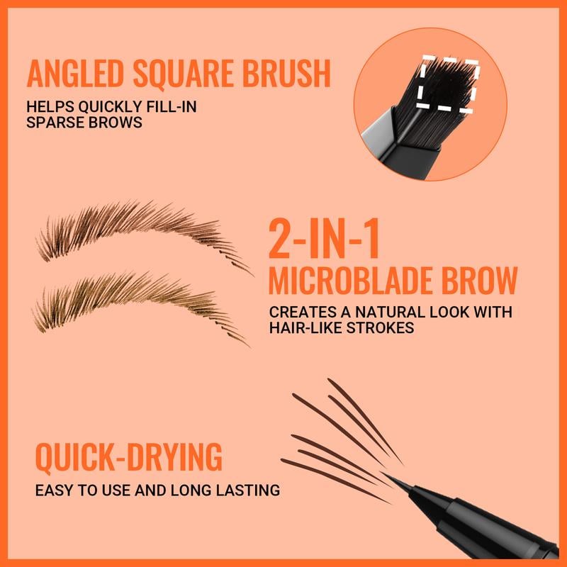 2-in-1 4d Microblading Eyebrow Pen with Square Brush