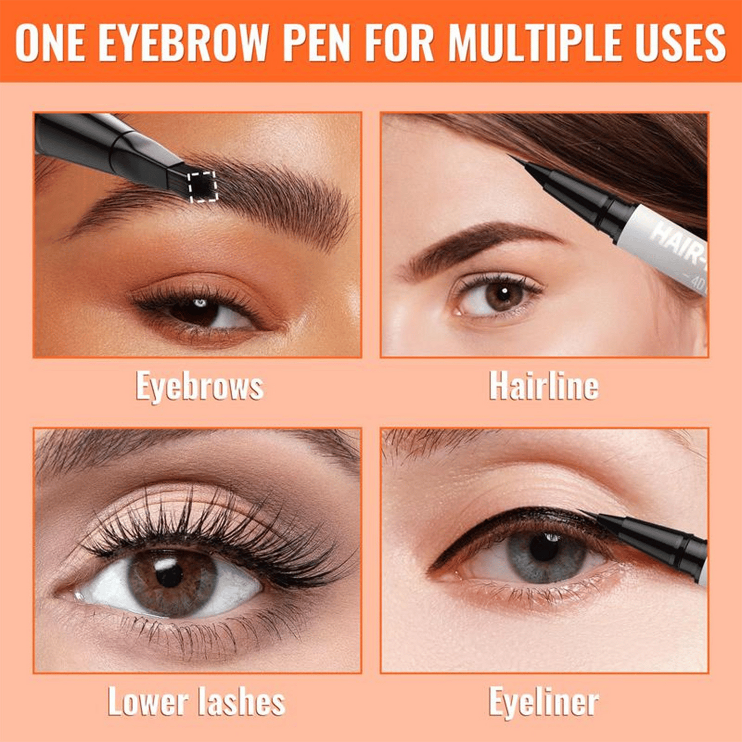 2-in-1 4d Microblading Eyebrow Pen with Square Brush
