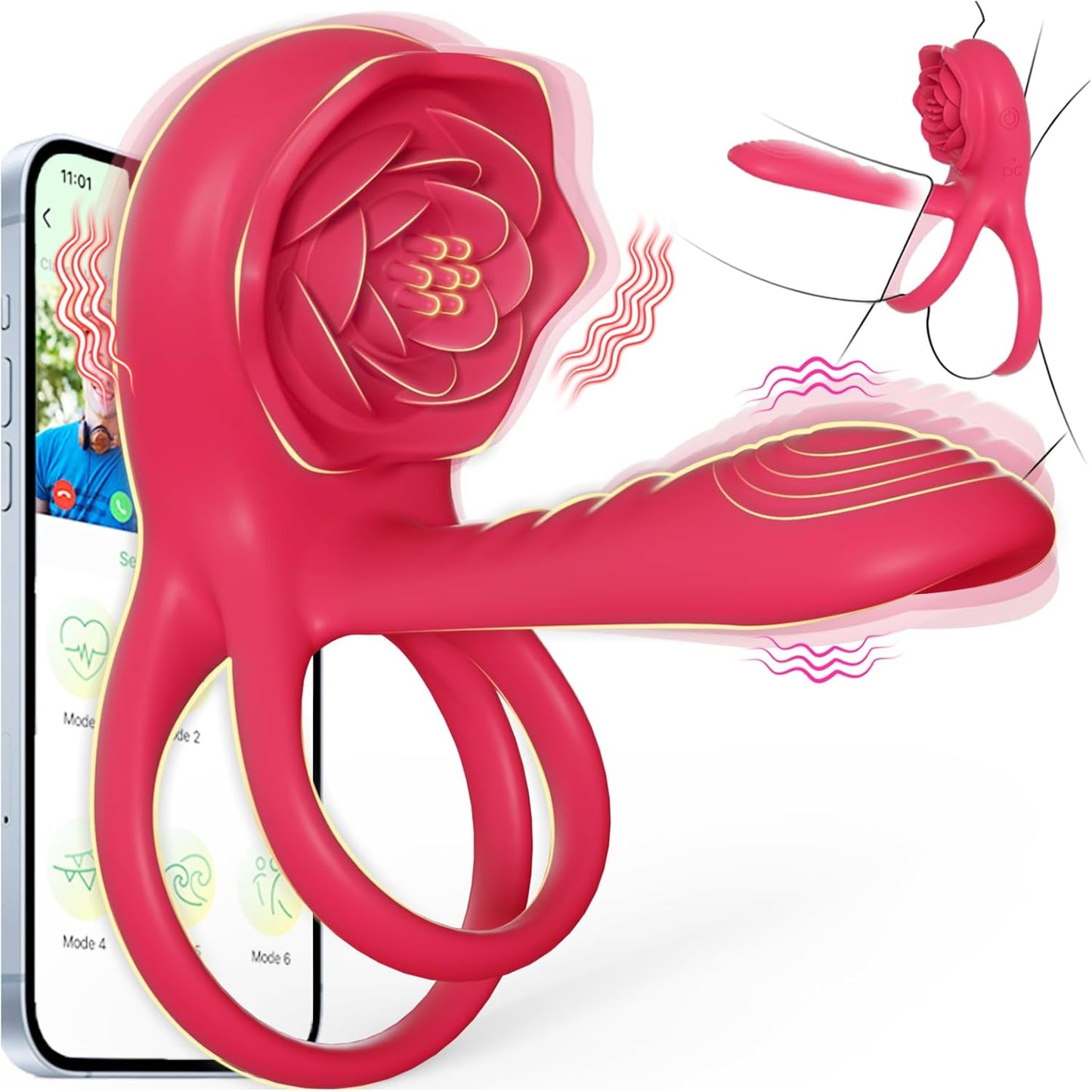Alisanda™ The Ultimate Tongue Licking & Sucking Rose Vibrator – 2-in-1 Clitoral Stimulator & Deep G-Spot Massager, 9 Intense Orgasm Modes, Dual Motor Power for Blasting Climaxes, 100% Waterproof & Silky Silicone