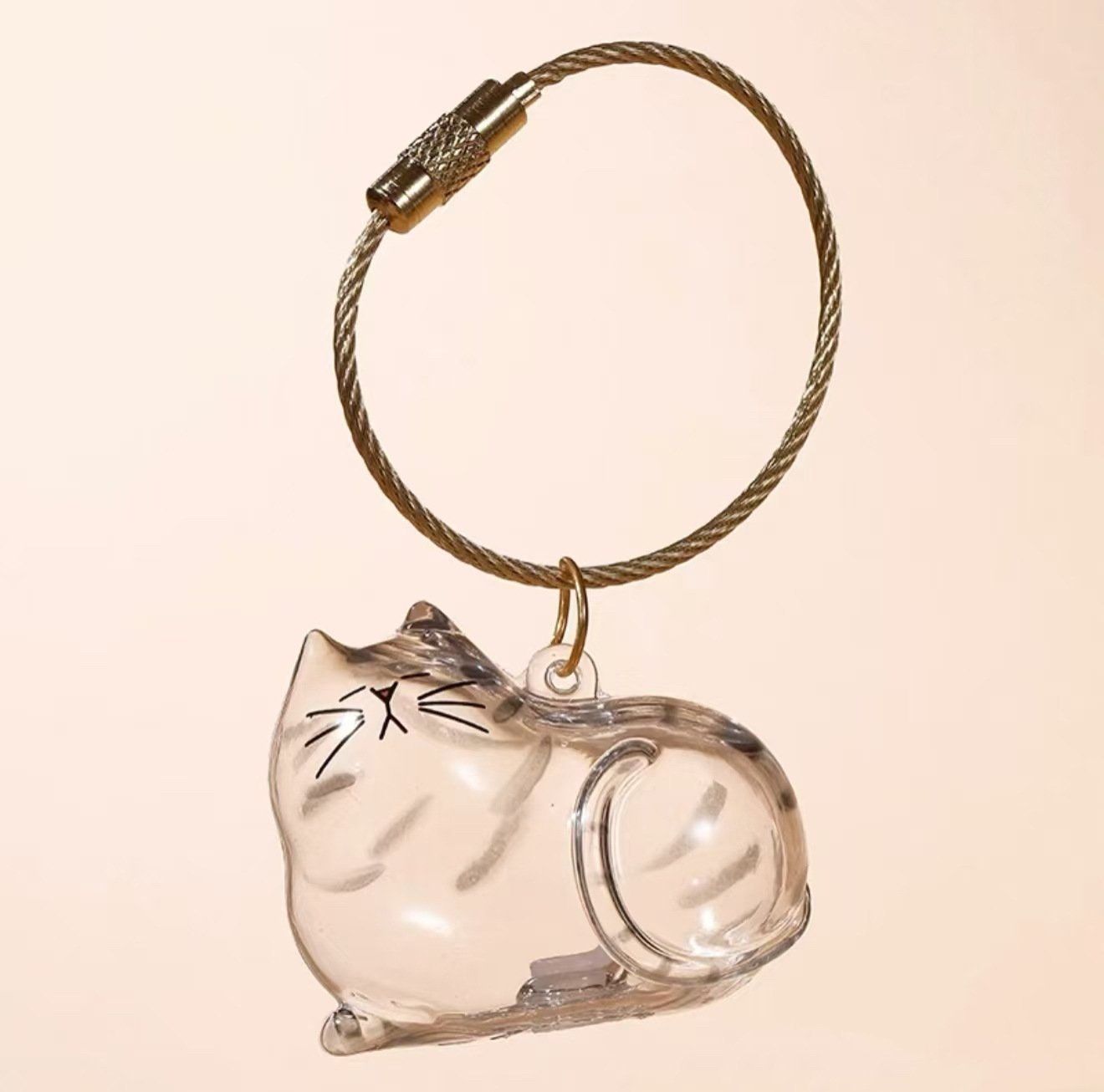 💥 Buy 1 Get 1 Free — Transparent Pet Storage Capsule Keychains 🐶 & 🐱