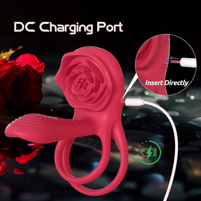 Alisanda™ The Ultimate Tongue Licking & Sucking Rose Vibrator – 2-in-1 Clitoral Stimulator & Deep G-Spot Massager, 9 Intense Orgasm Modes, Dual Motor Power for Blasting Climaxes, 100% Waterproof & Silky Silicone