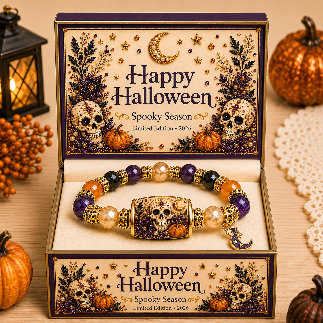 🎃 Limited Edition Halloween Beaded Bracelet Set | Cute Spooky Jewelry Gift