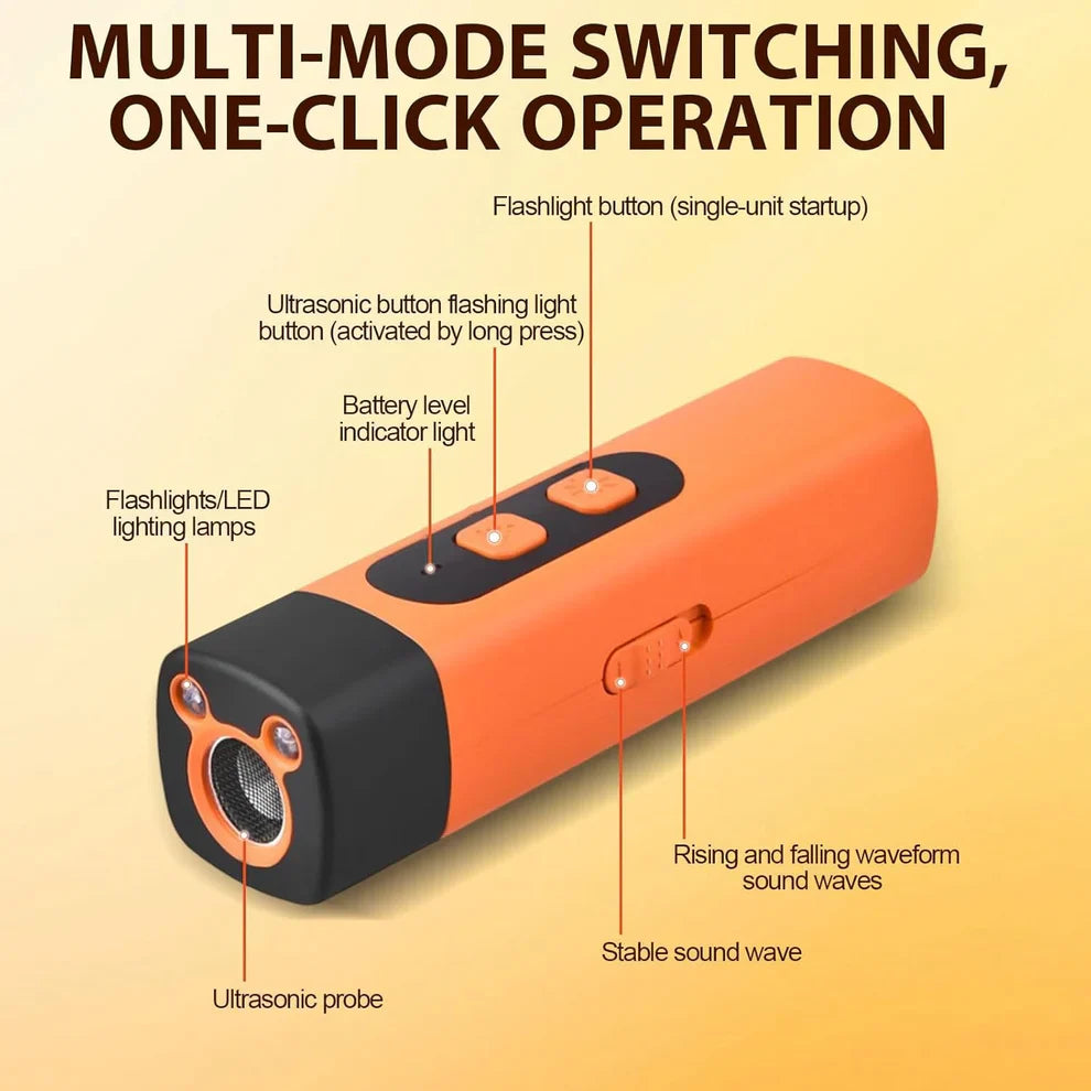 🐶3-in-1 Ultrasonic Dog Repeller & Anti-Barking Trainer🔊✨